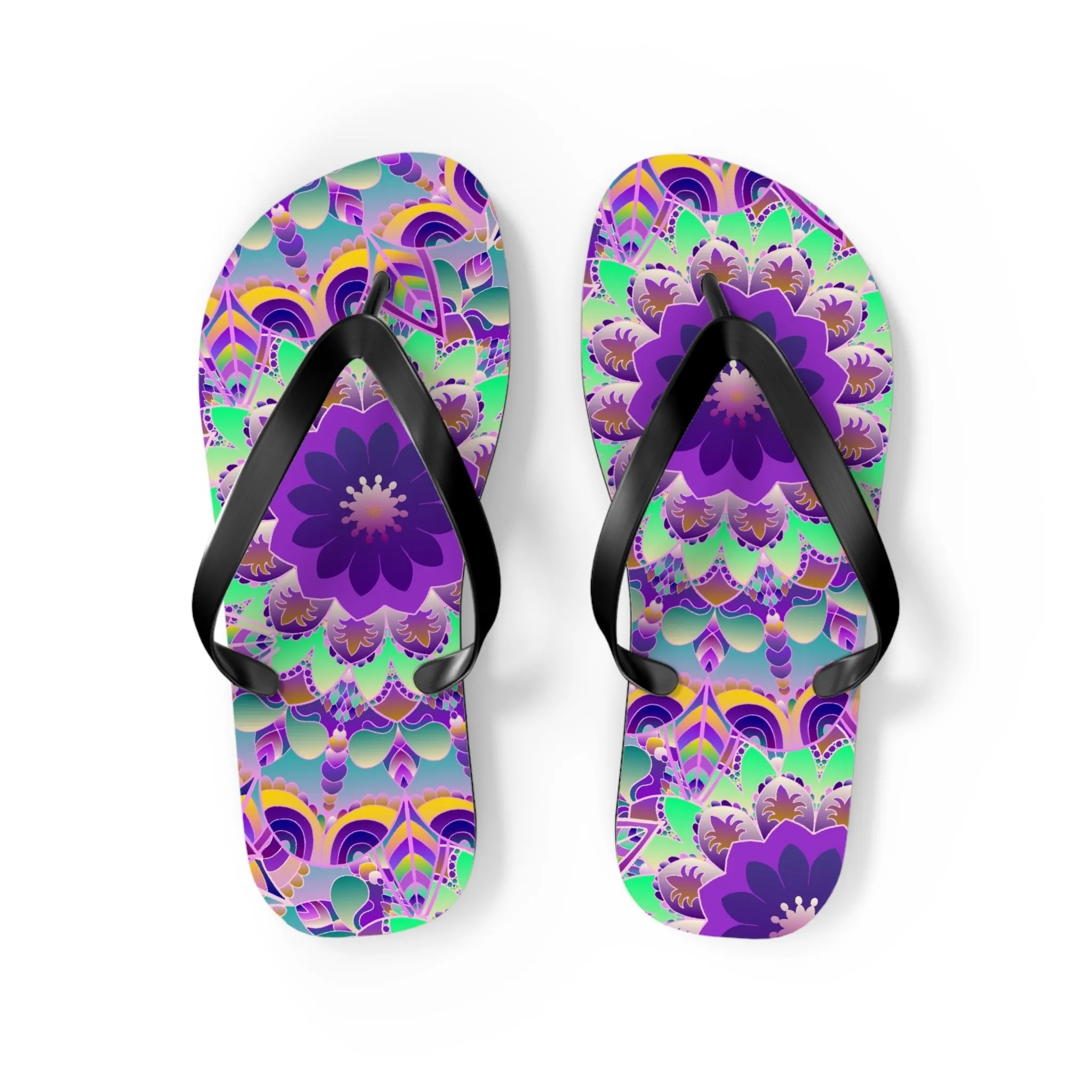 Colorful Mandala Flip Flops for Summer