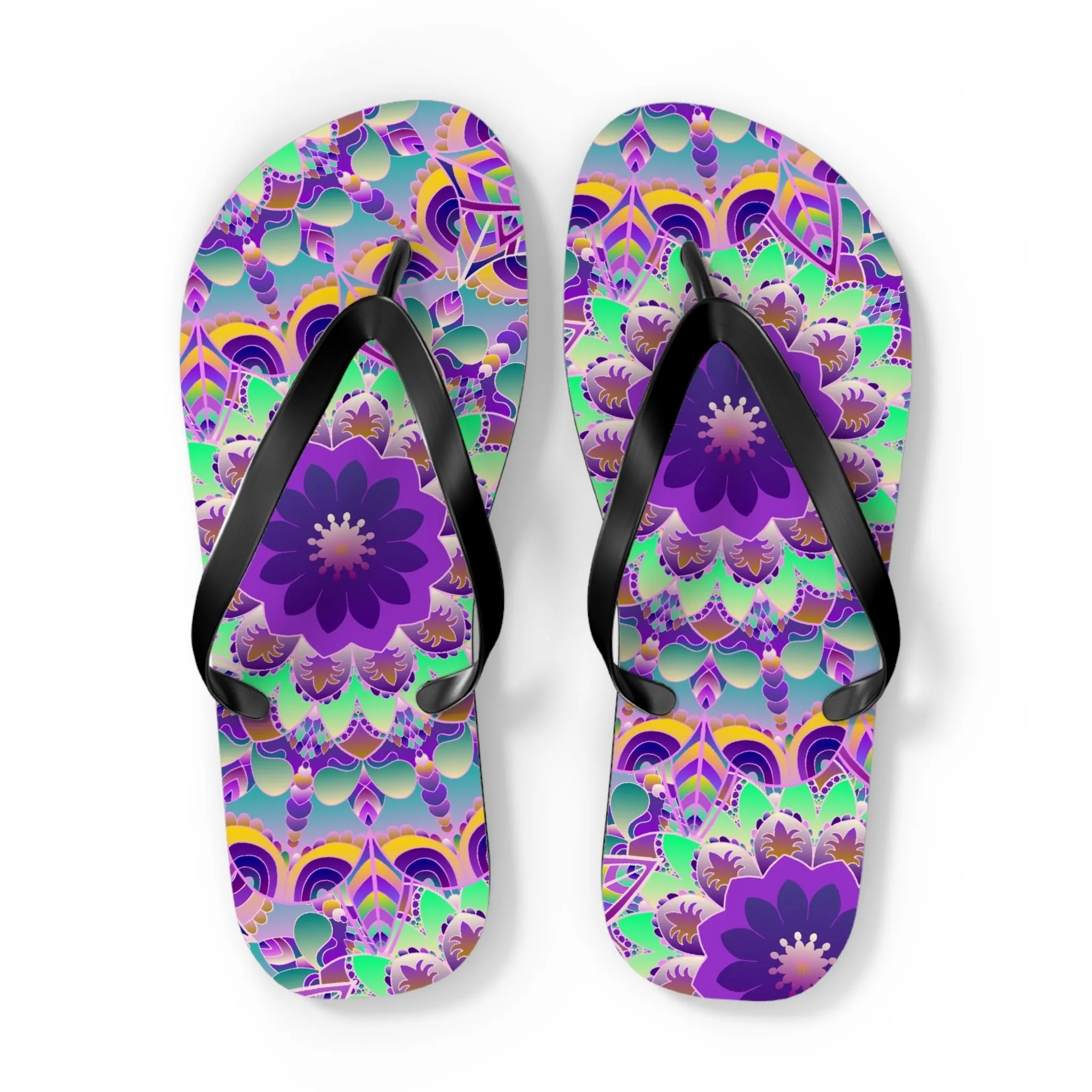 Colorful Mandala Flip Flops for Summer