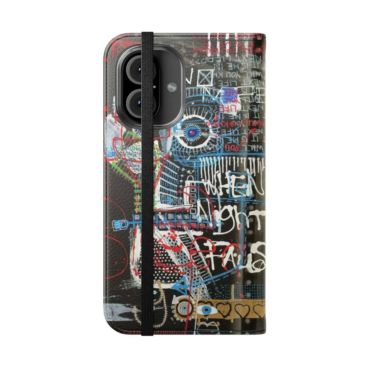 Contemplative Flip Cover Phone Case with Artistic Flair