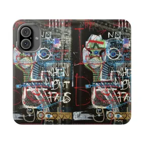 Contemplative Flip Cover Phone Case with Artistic Flair