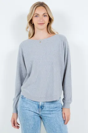Cropped Boat Neck Pullover