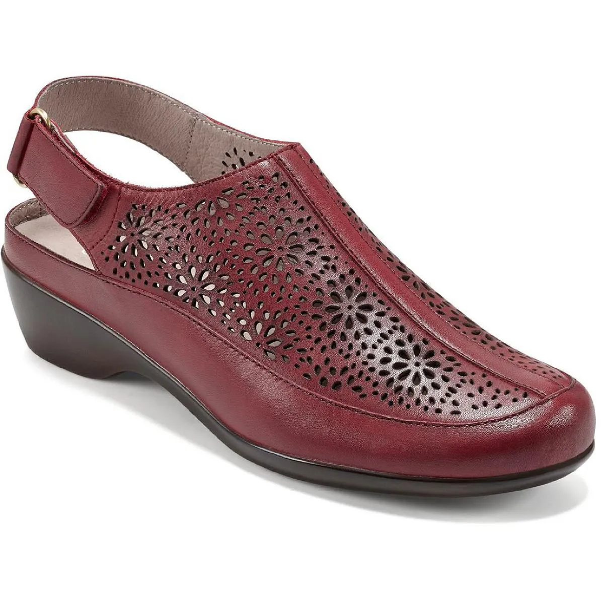 Easy Spirit Womens Dawn Leather Laser Cut Sandals Shoes