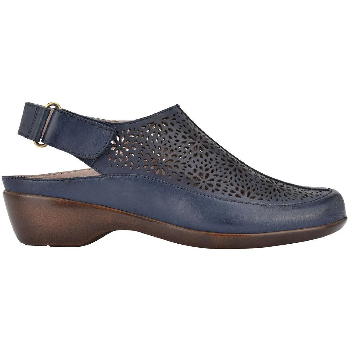 Easy Spirit Womens Dawn Leather Laser Cut Sandals Shoes