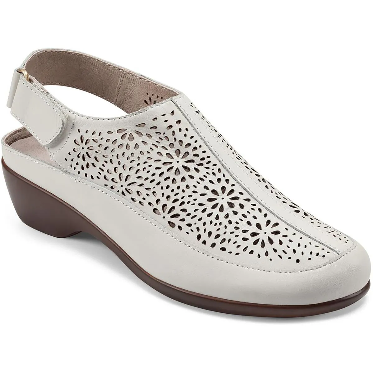 Easy Spirit Womens Dawn Leather Laser Cut Sandals Shoes