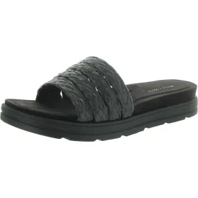 Easy Spirit Womens Salma Woven Padded Insole Slide Sandals