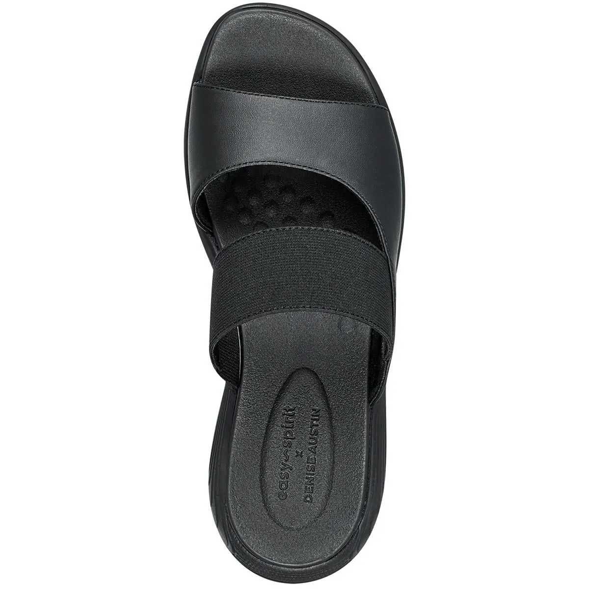 Easy Spirit Womens Taisy 3 Faux Leather Flat Slide Sandals