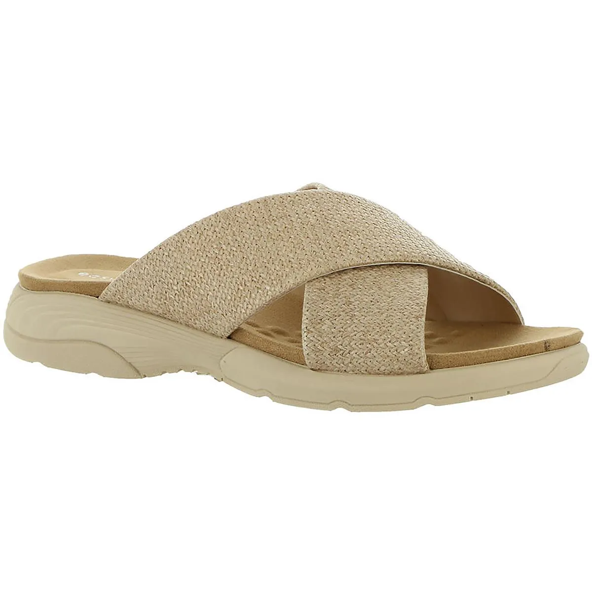 Easy Spirit Womens Taite 2 Woven Slip On Slide Sandals