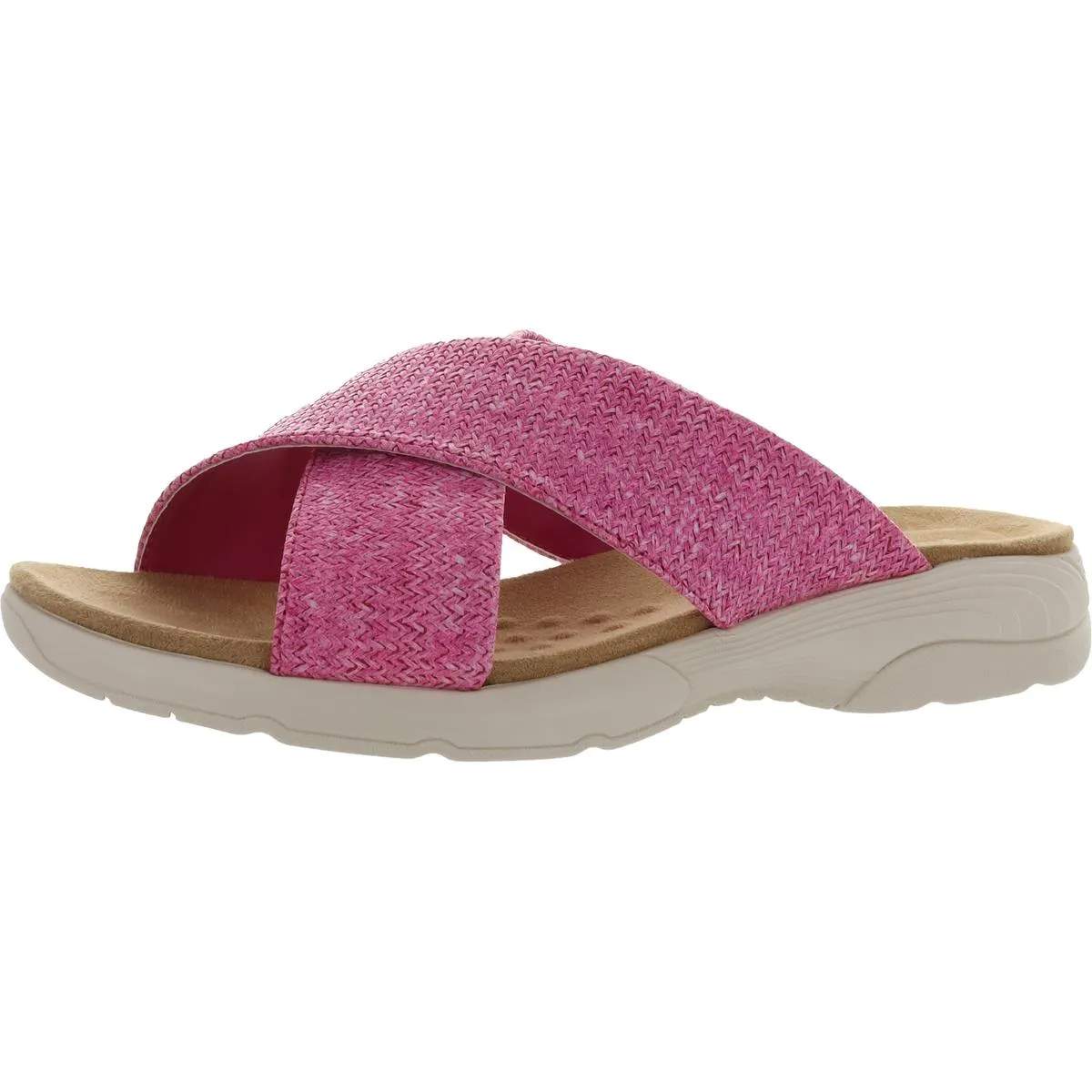 Easy Spirit Womens Taite 2 Woven Slip On Slide Sandals