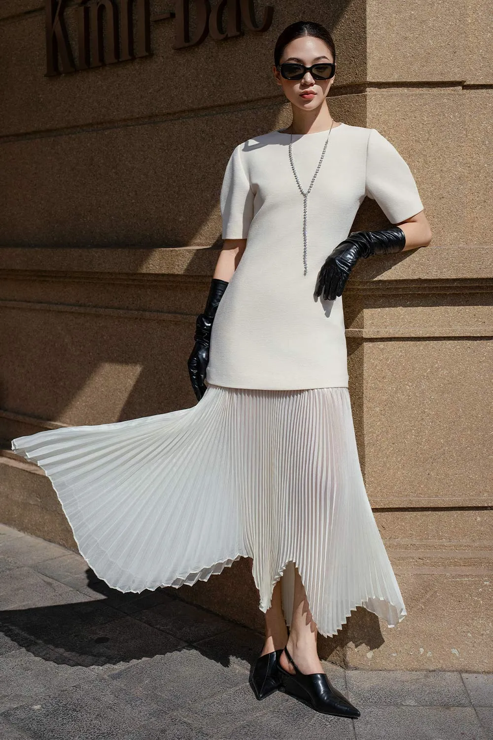 Fidelia Drop Waist Boat Neck Velvet Midi Dress