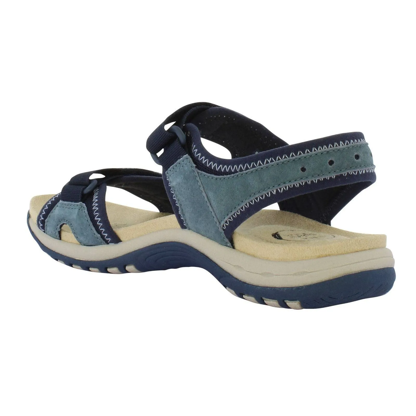Free Spirit Frisco Ladies Navy Suede & Textile Touch Fastening Sandals
