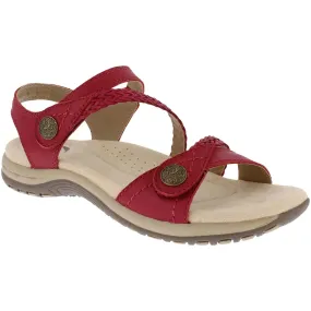 Free Spirit Malibu CHILLI Red Leather Touch Fastening Comfort Sandals