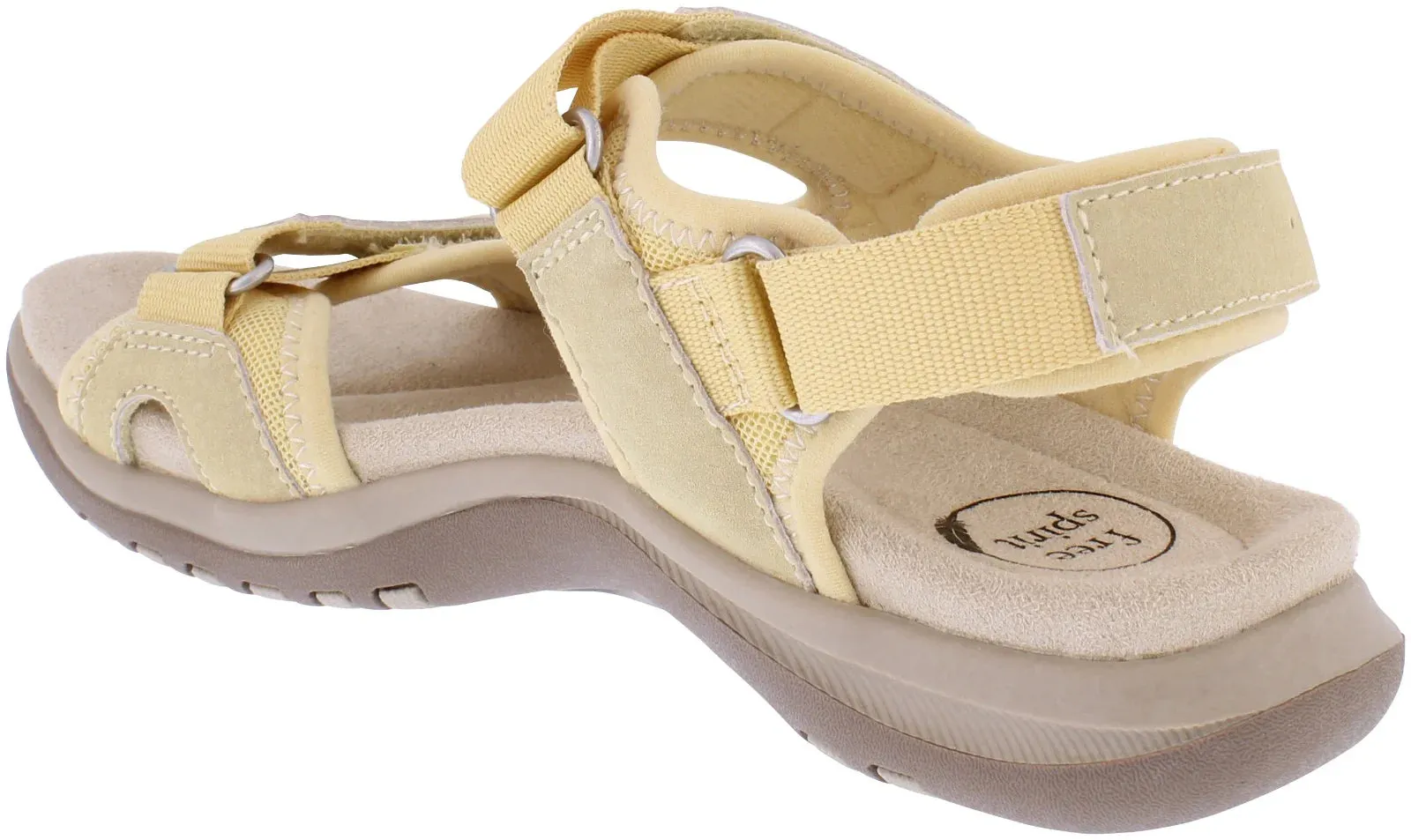 Free Spirit Women's 41062 Ziri Suede Leather Sandals Straw Multi
