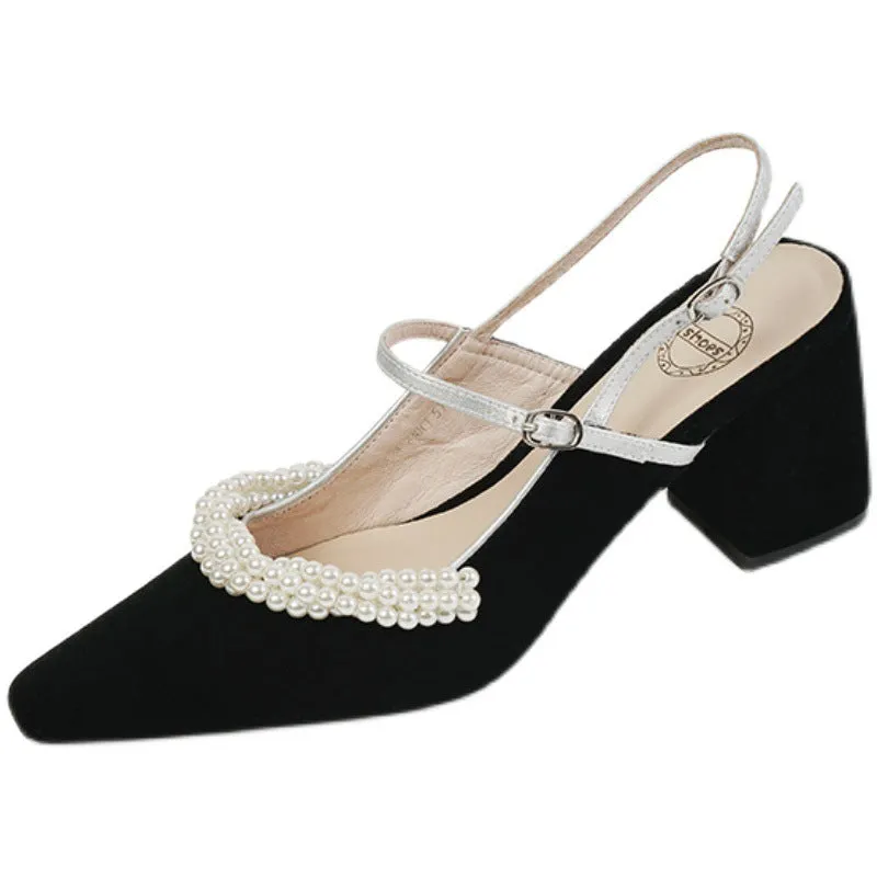 French Vintage Square Toe Mary Jane Fashionable Versatile Sandals