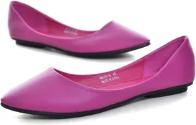 Hee grand Flats for Women Dressy Pointy Toe Ballet Flats Lightweight Foldable Slip on Loafers Soft Leather Comfortable Work Flats