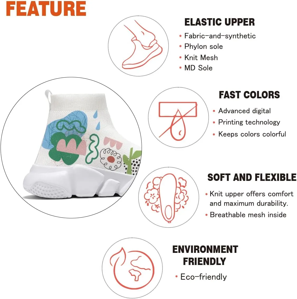 Hetios Women’s Sock Shoes Lightweight Jogging Walking Shoes for Women Sneakers