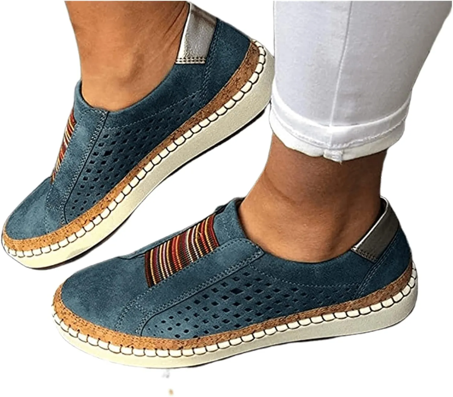Lausiuoe Shoes For Women Dressy Comfortable Fashion Canvas Shoes Classic Casual Low Top Slip On Sneakers Walking Flat Loafers
