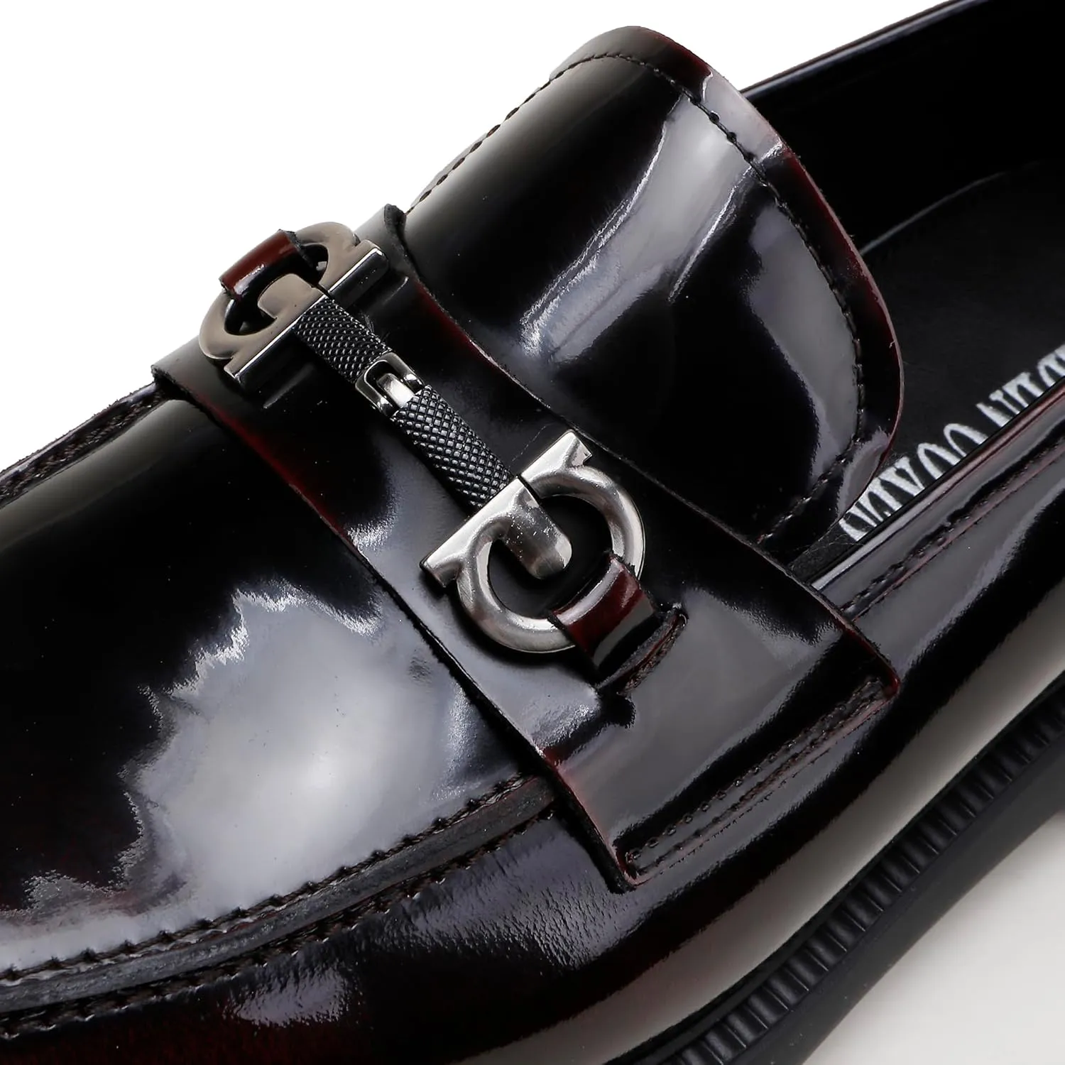 Mens Casual Leather Black Dress Loafer Shoes, Fashion Classic Buckle Slip-on Penny Party Shoes Wedding Loafers for Mens