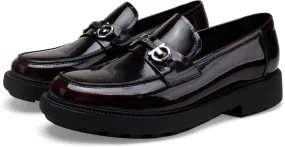 Mens Casual Leather Black Dress Loafer Shoes, Fashion Classic Buckle Slip-on Penny Party Shoes Wedding Loafers for Mens