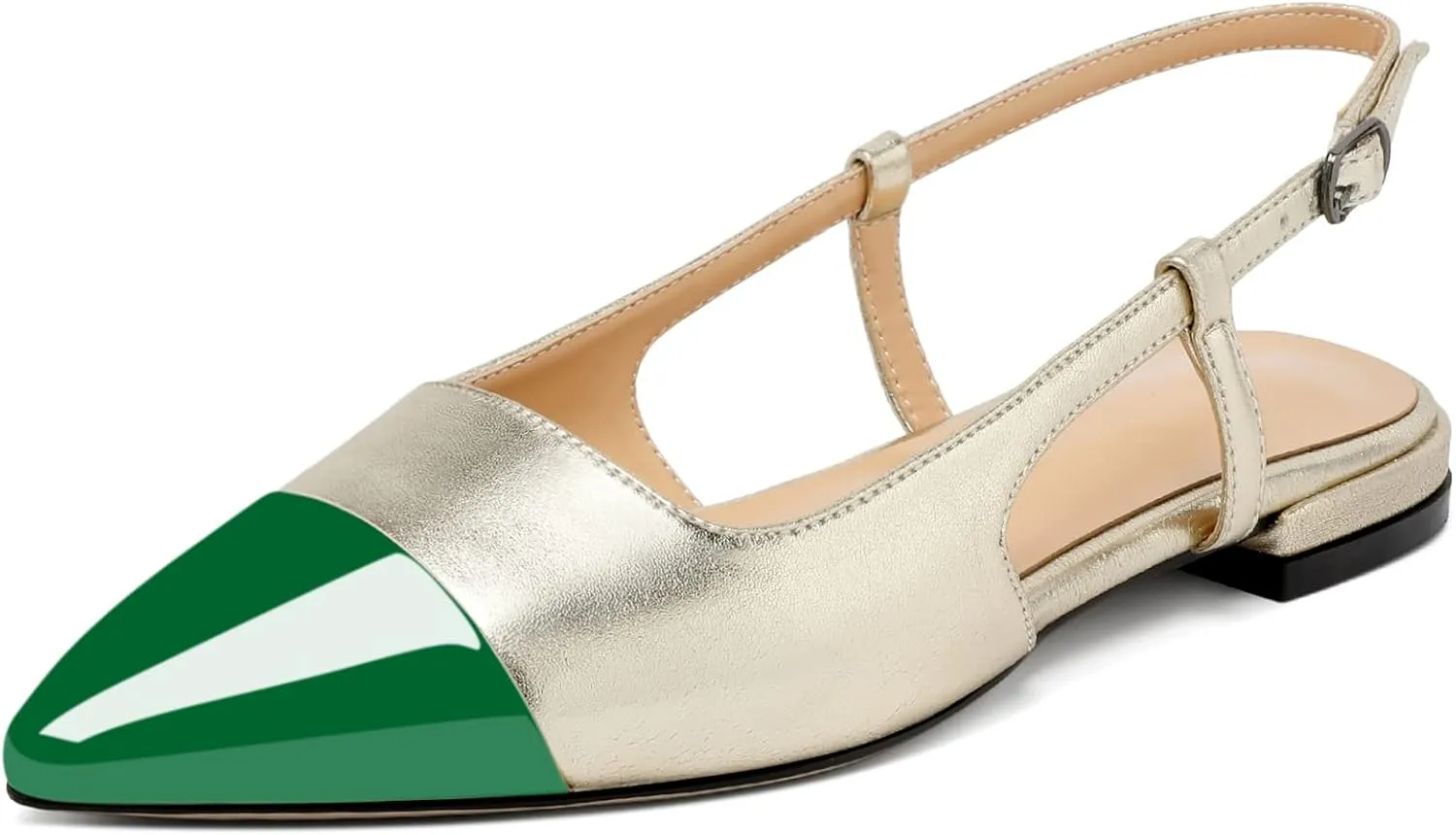 Mettesally Women's Pointed Toe Ballet Flat Shoes Cap Toe Classic Ballet Flats Walking Shoes Casual Formal Slip-On Flat Dress Shoes