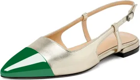 Mettesally Women's Pointed Toe Ballet Flat Shoes Cap Toe Classic Ballet Flats Walking Shoes Casual Formal Slip-On Flat Dress Shoes