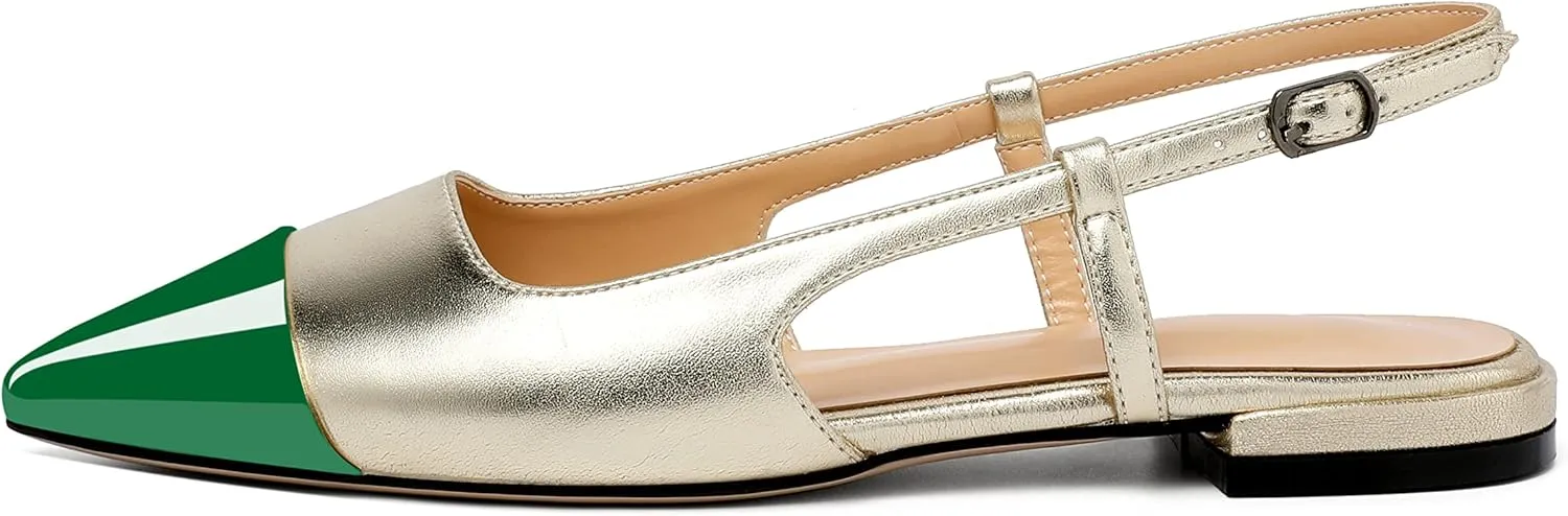 Mettesally Women's Pointed Toe Ballet Flat Shoes Cap Toe Classic Ballet Flats Walking Shoes Casual Formal Slip-On Flat Dress Shoes