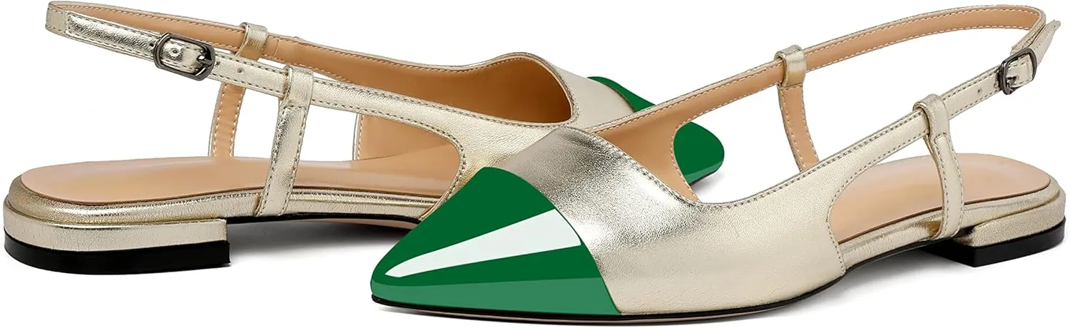 Mettesally Women's Pointed Toe Ballet Flat Shoes Cap Toe Classic Ballet Flats Walking Shoes Casual Formal Slip-On Flat Dress Shoes