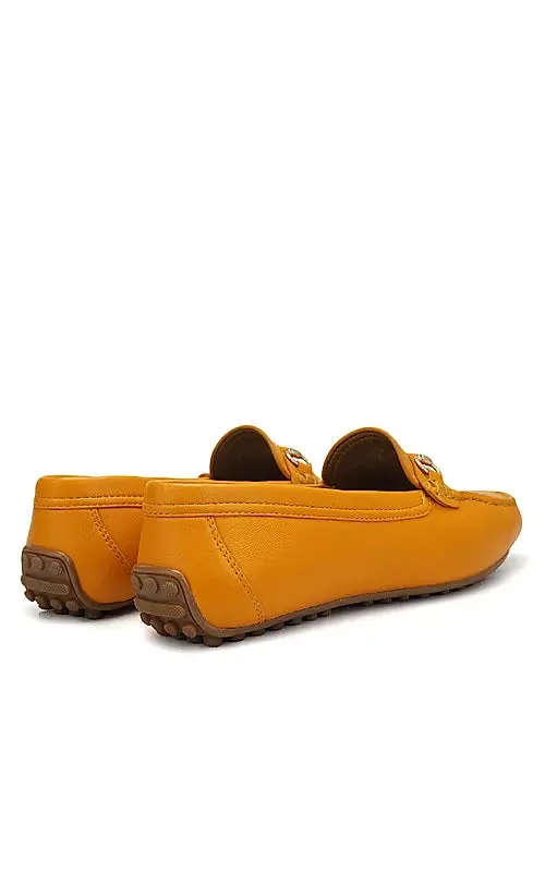 Orange Top Embellished Moccasins