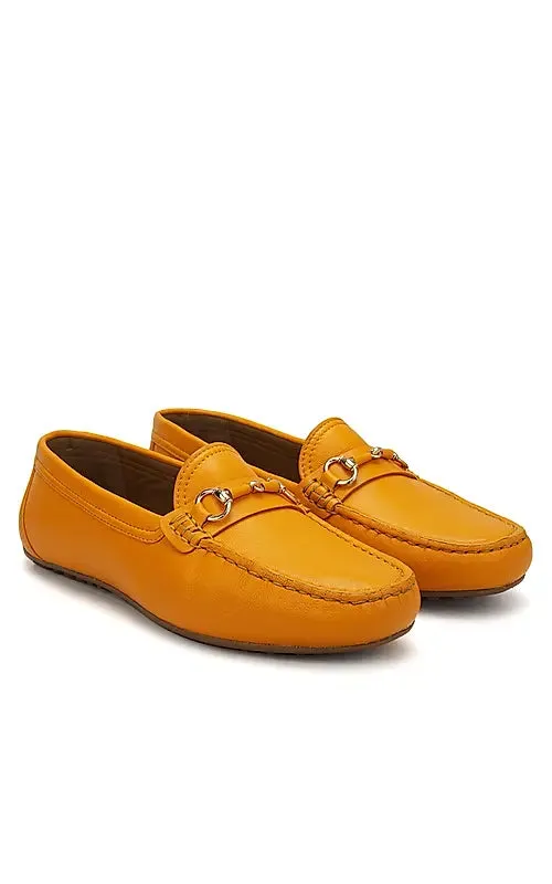 Orange Top Embellished Moccasins