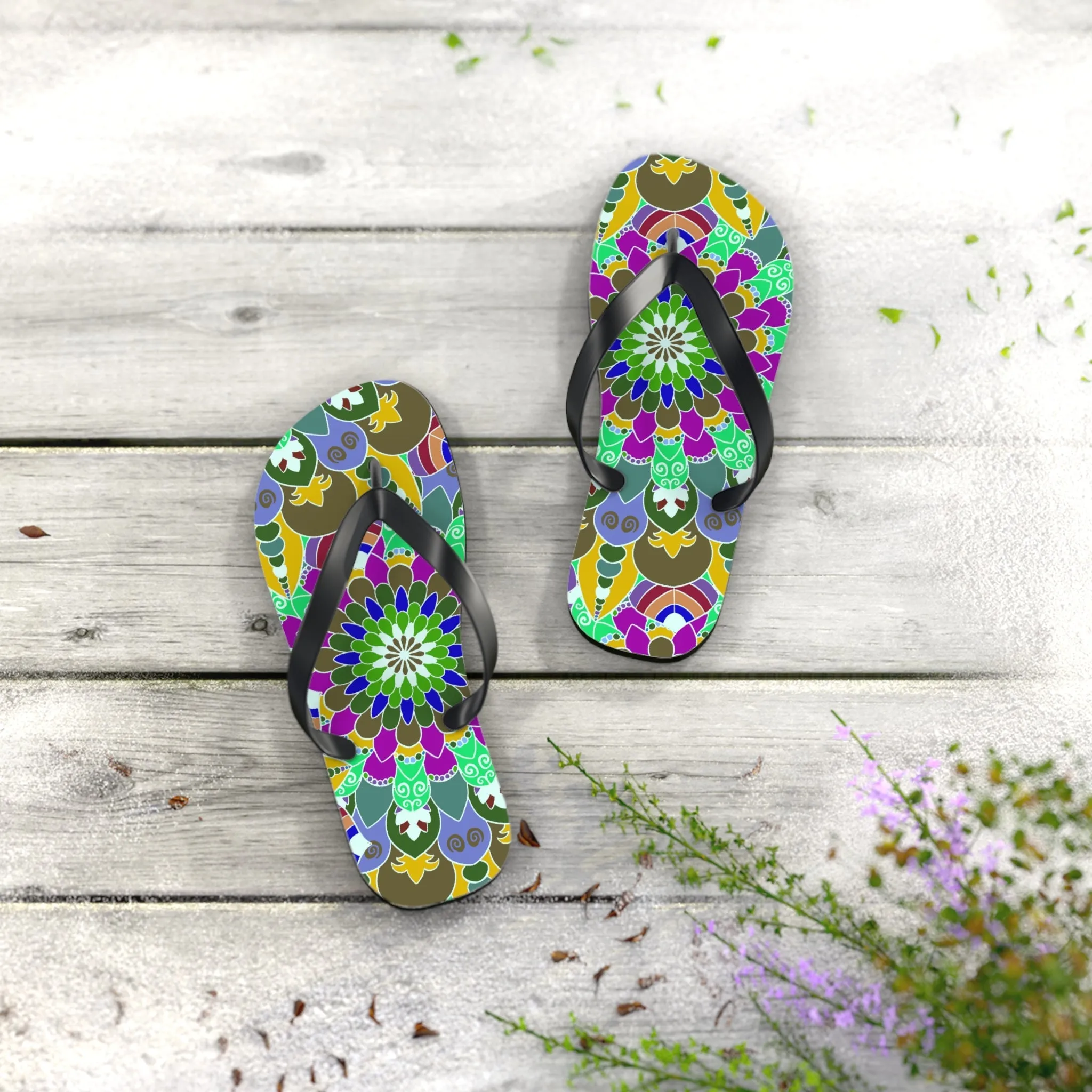 Peace & Harmony Mandala Flip Flops
