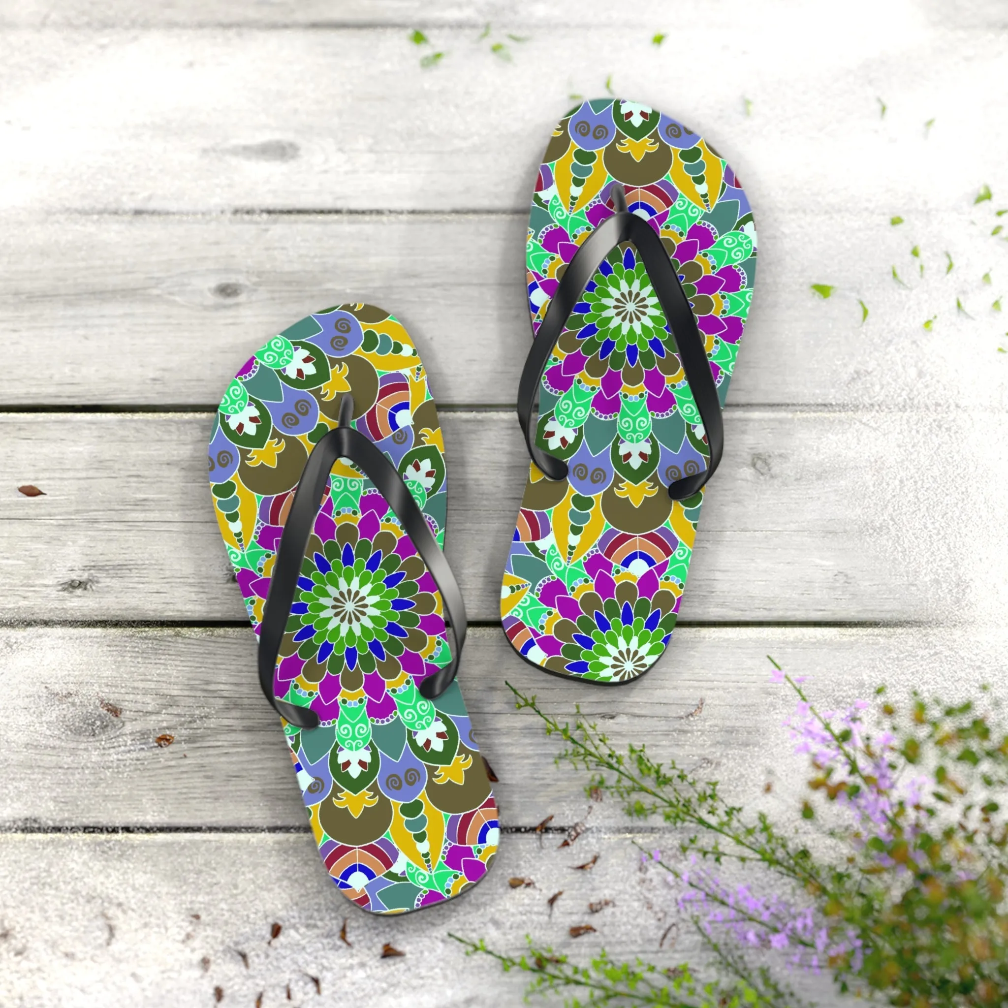 Peace & Harmony Mandala Flip Flops