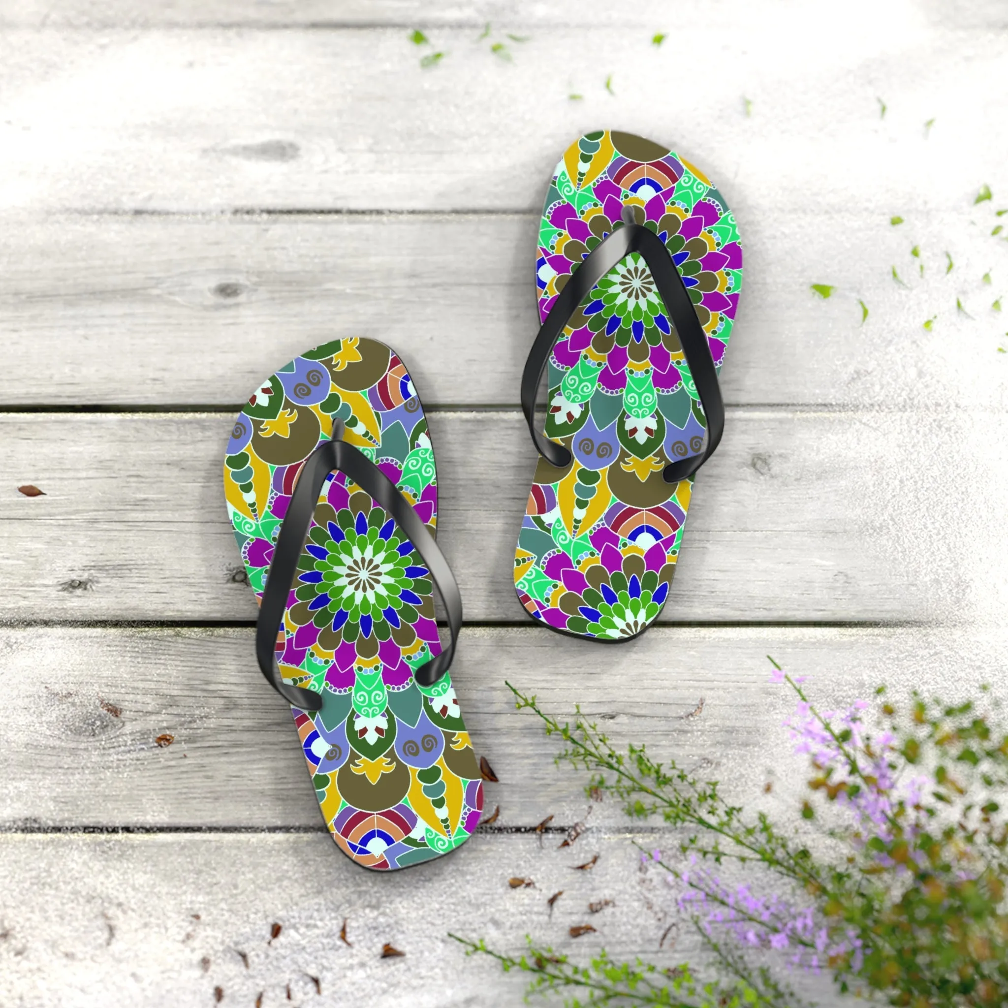 Peace & Harmony Mandala Flip Flops