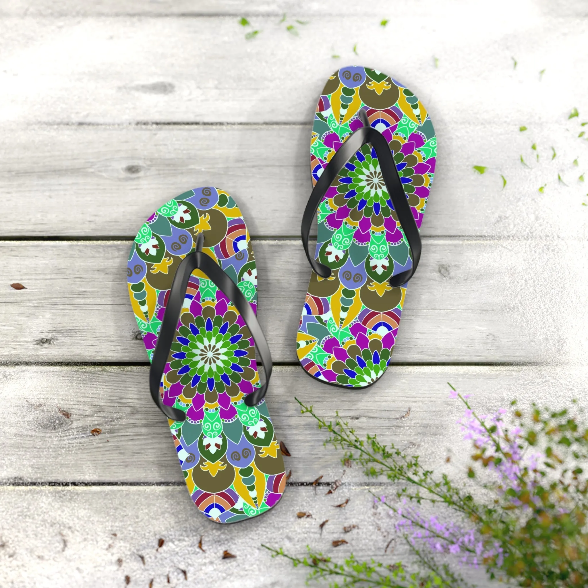 Peace & Harmony Mandala Flip Flops