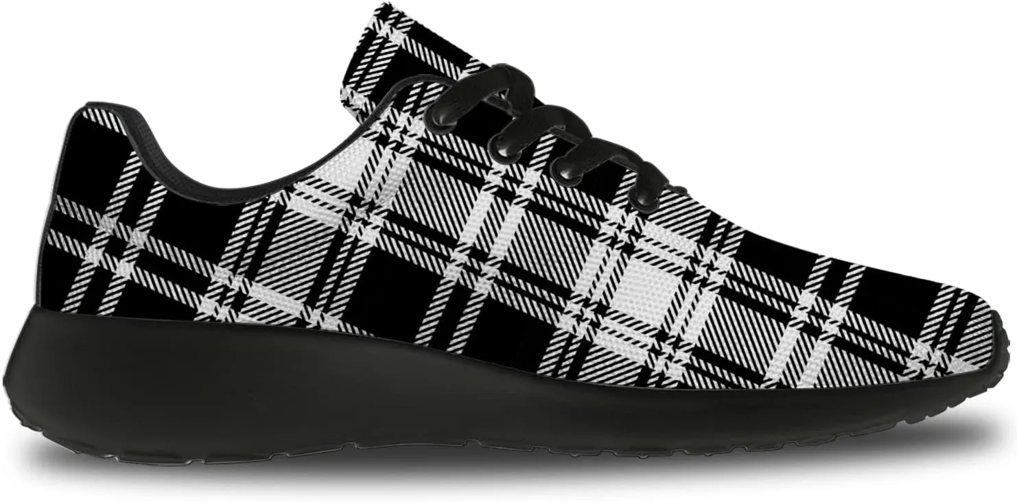 Plaid Shoes for Women Men Running Shoes Lightweight Walking Tennis Sneakers Jogging Shoes Gifts