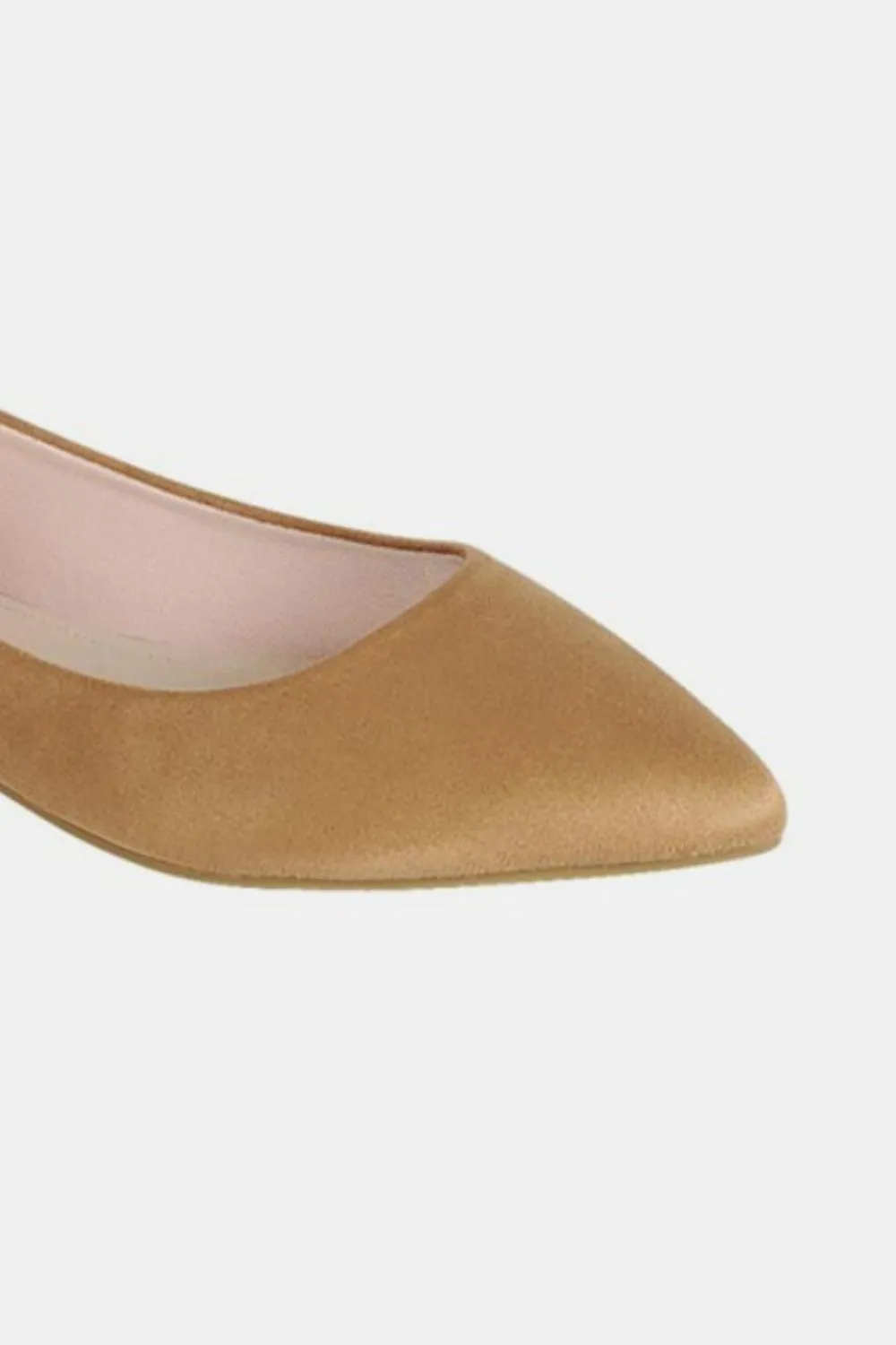 Pointy Toe Slip On Flats in Tan
