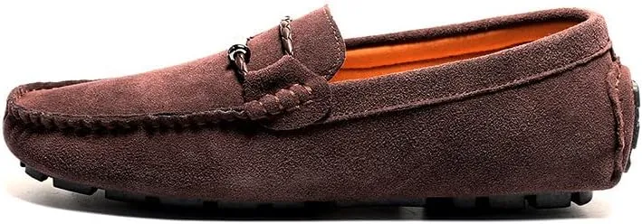 Santimon Men's Suede Casual Loafers Comfortable Office Slip on Lightweight Walking Driving Dress Shoes