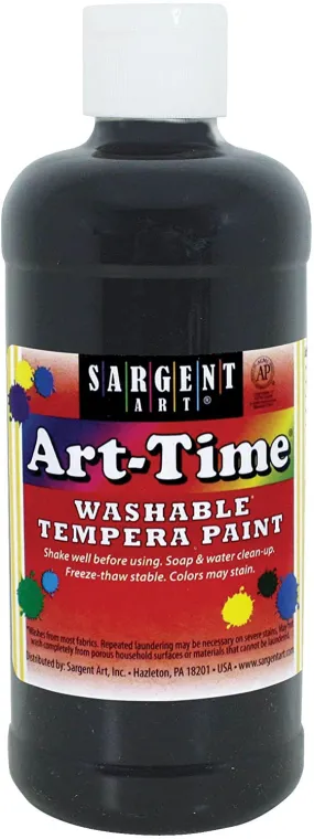 Sargent ART-TIME WASHABLE PAINT - 16 OZ. BLACK