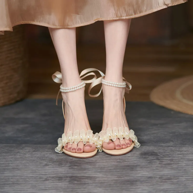 Summer Must Have Versatile Transparent Strap Fairy Stiletto Heels Sandals