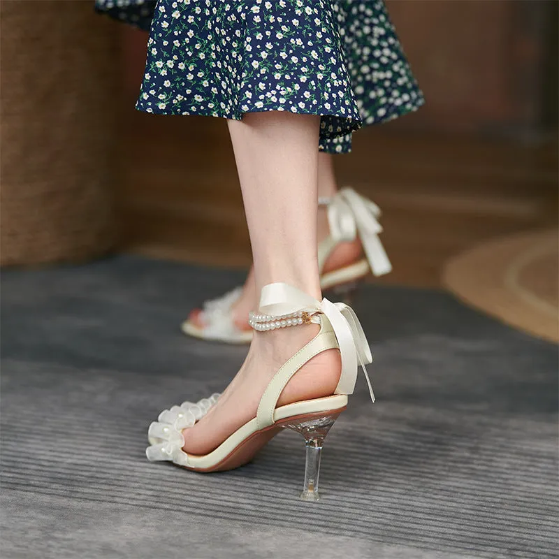 Summer Must Have Versatile Transparent Strap Fairy Stiletto Heels Sandals