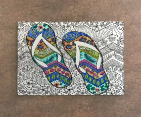 Tropical Flip Flops Cutting Board