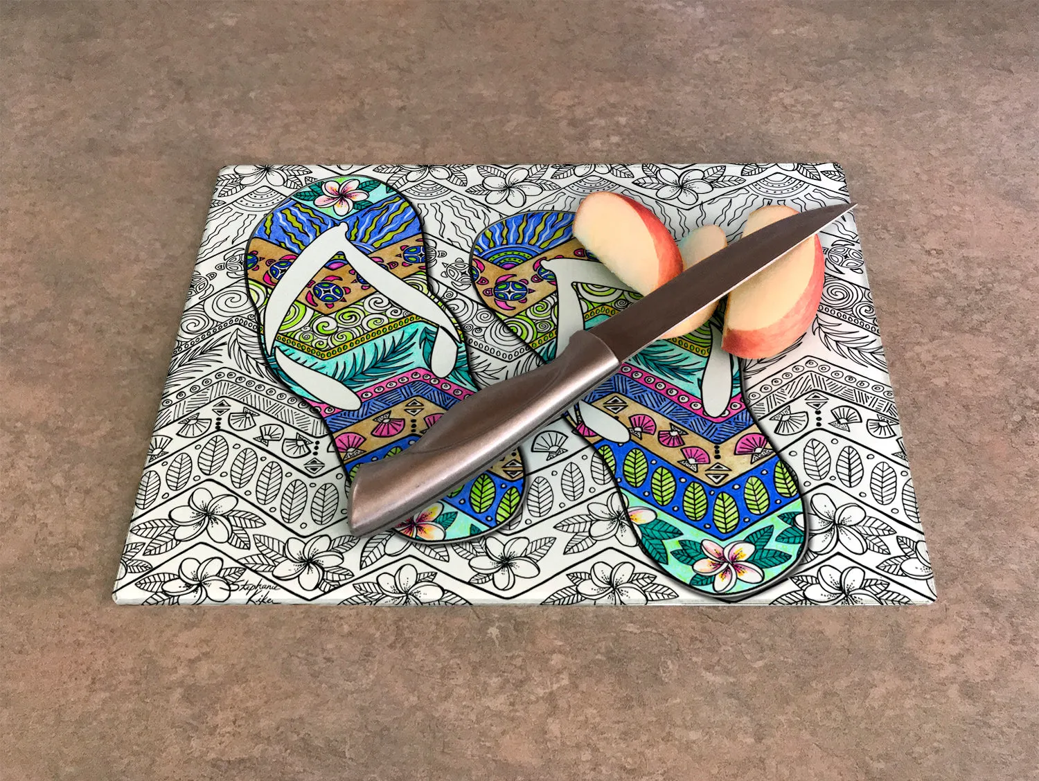 Tropical Flip Flops Cutting Board