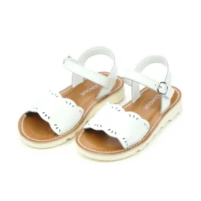 White scalloped sandal