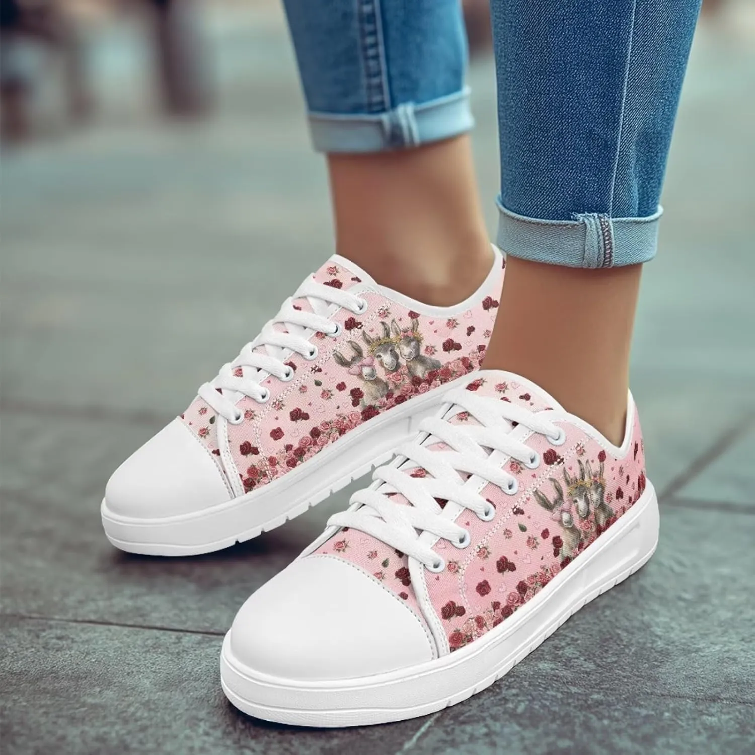 Womens Canvas Sneaker Fashion Jogging Footwear Comfortable Casual Walking Shoes Slip On Sneakers