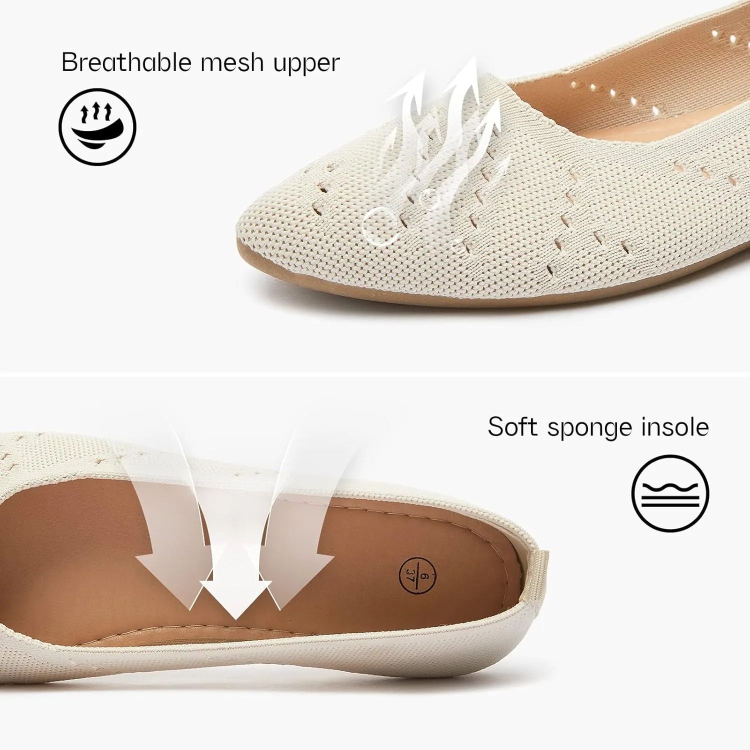Women’s Flats Shoes Dress Shoes for Women Ballet Flats Dressy Comfortable Pointed Toe Flats Foldable Flats