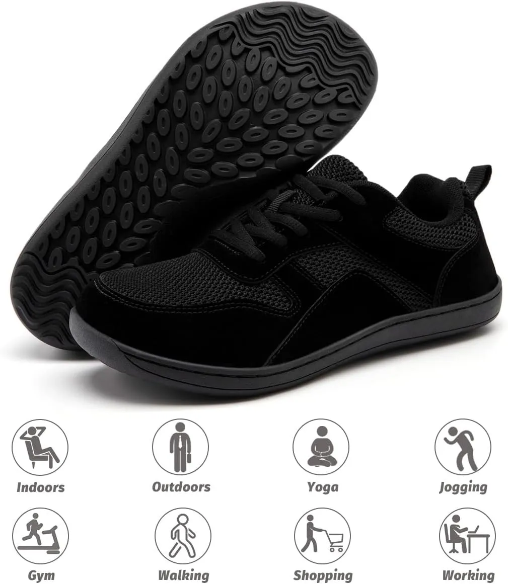 Women's Wide Toe Box Barefoot Sneakers Zero Drop Walking Jogging Shoes Breathable Non Slip Casual Jogging Shoes