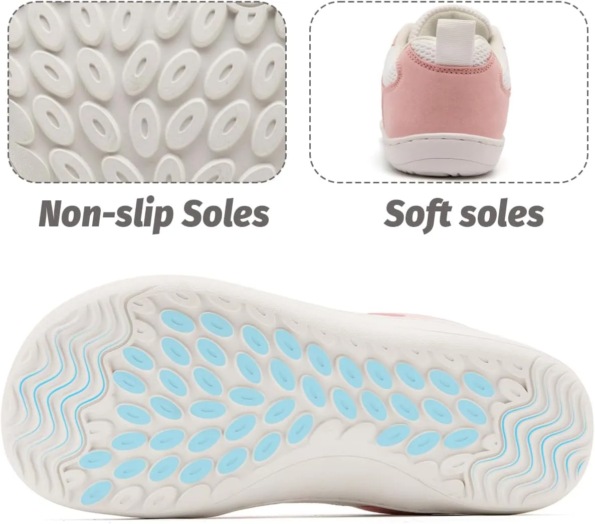 Women's Wide Toe Box Barefoot Sneakers Zero Drop Walking Jogging Shoes Breathable Non Slip Casual Jogging Shoes
